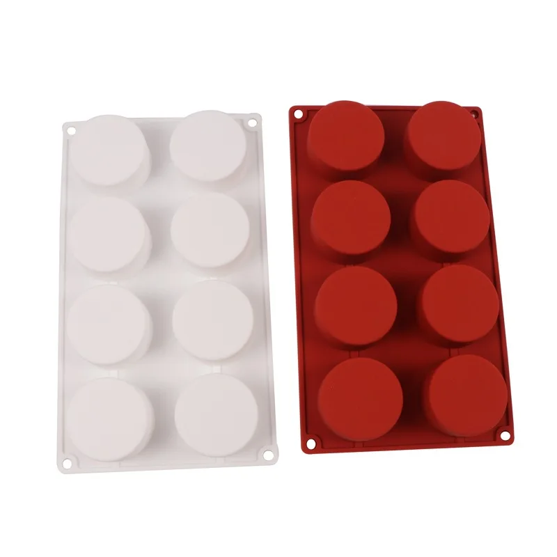 8 полости цилиндрической формы силиконовые чашки торт форма для шоколада муссов