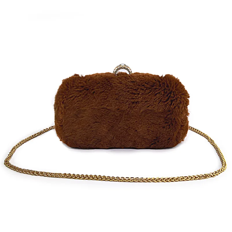 

2021 New Arrivals Women's Shoulder Bags Soft Woollen Solid Chain Female Design Versatile Women Flap Bags