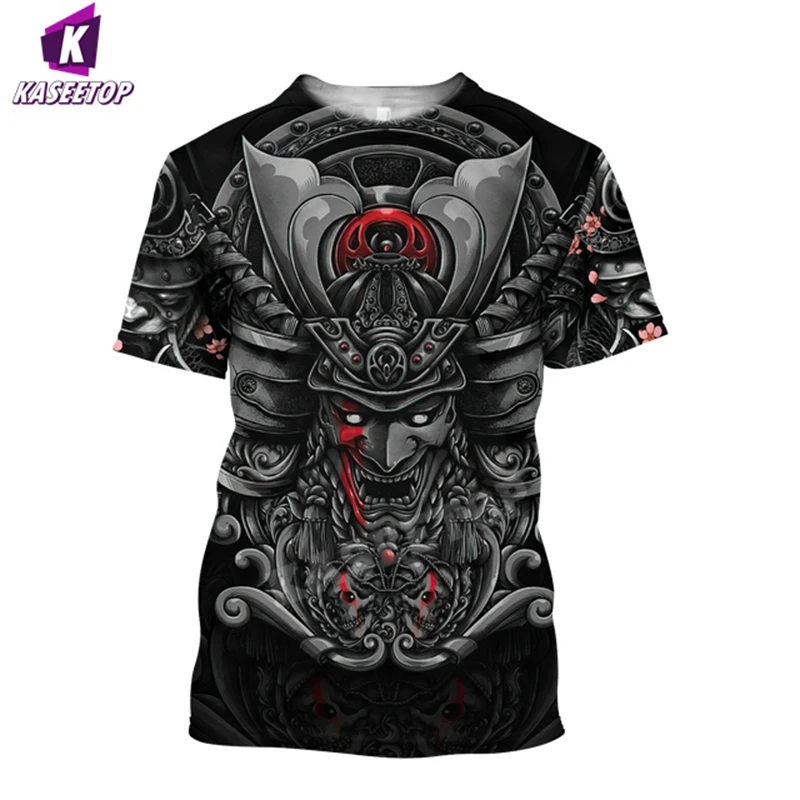 

Футболка мужская с 3D-принтом японского самурая, модная повседневная Уличная одежда в стиле Харадзюку, топ в стиле хип-хоп с короткими рукава...