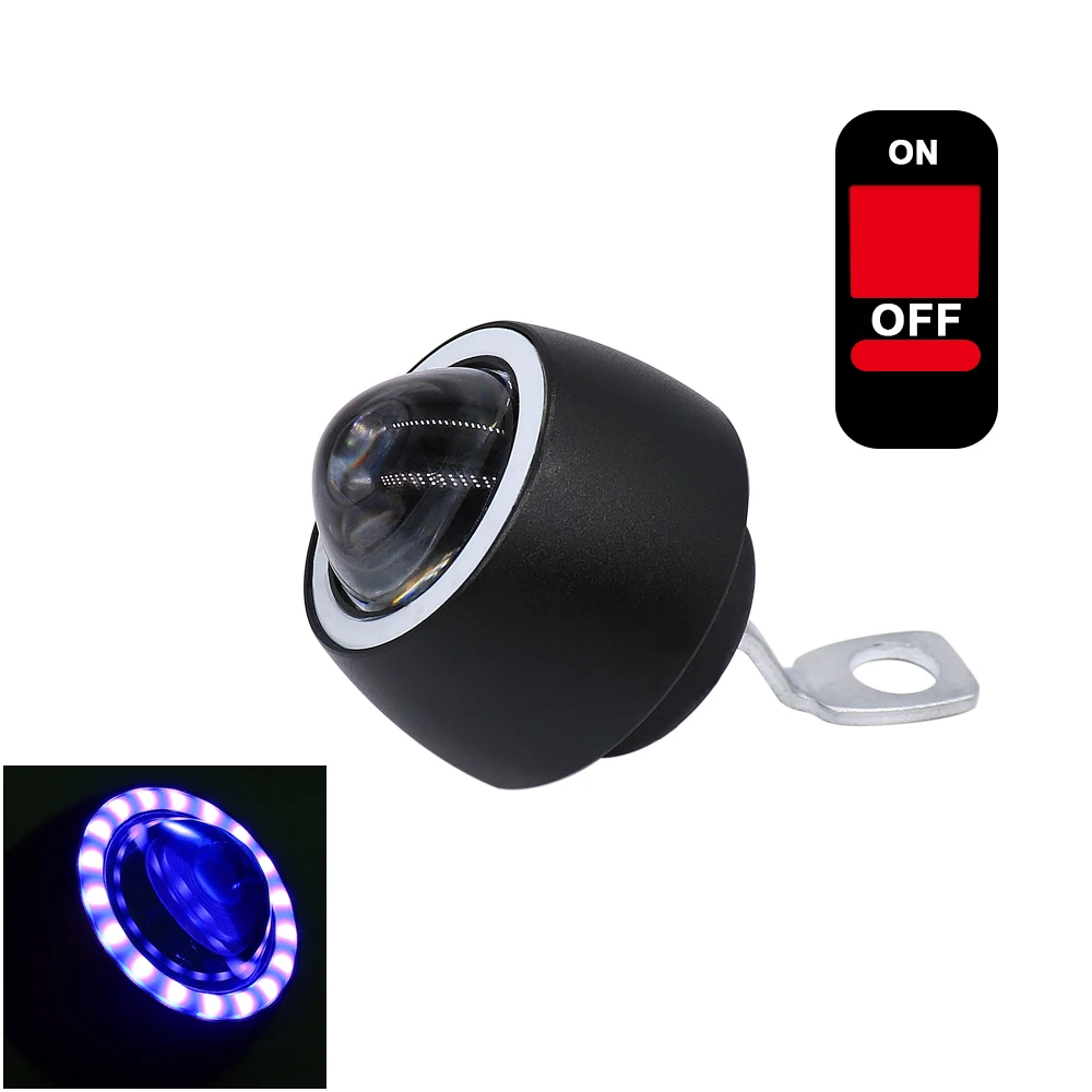 Blue angel eye 1x мотоциклетный Ангел глаз вспомогательный головной светильник декоративная лампа DRL автомобильный рабочий противотуманный светильник светодиодный мотоциклетный светильник s аксессуары 12 в белый - Цвет: Blue angel eye