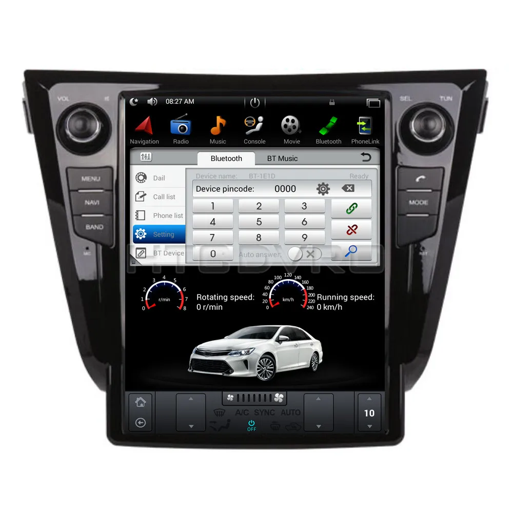 YMODVHT 12 1 дюймов Telsa стиль вертикальный экран четырехъядерный Android 7 2 Гб RAM