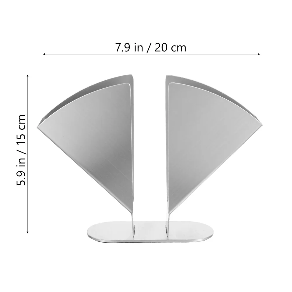 

1Pc Fan Shaped Tissue Rack Stainless Napkin Holder Desktop Tissue Base (Silver)