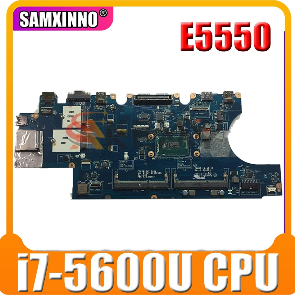 

Original Laptop motherboard For DELL Latitude E5550 i7-5600U CN-0K9D27 0K9D27 LA-A911P SR23V DDR3 Mainboard