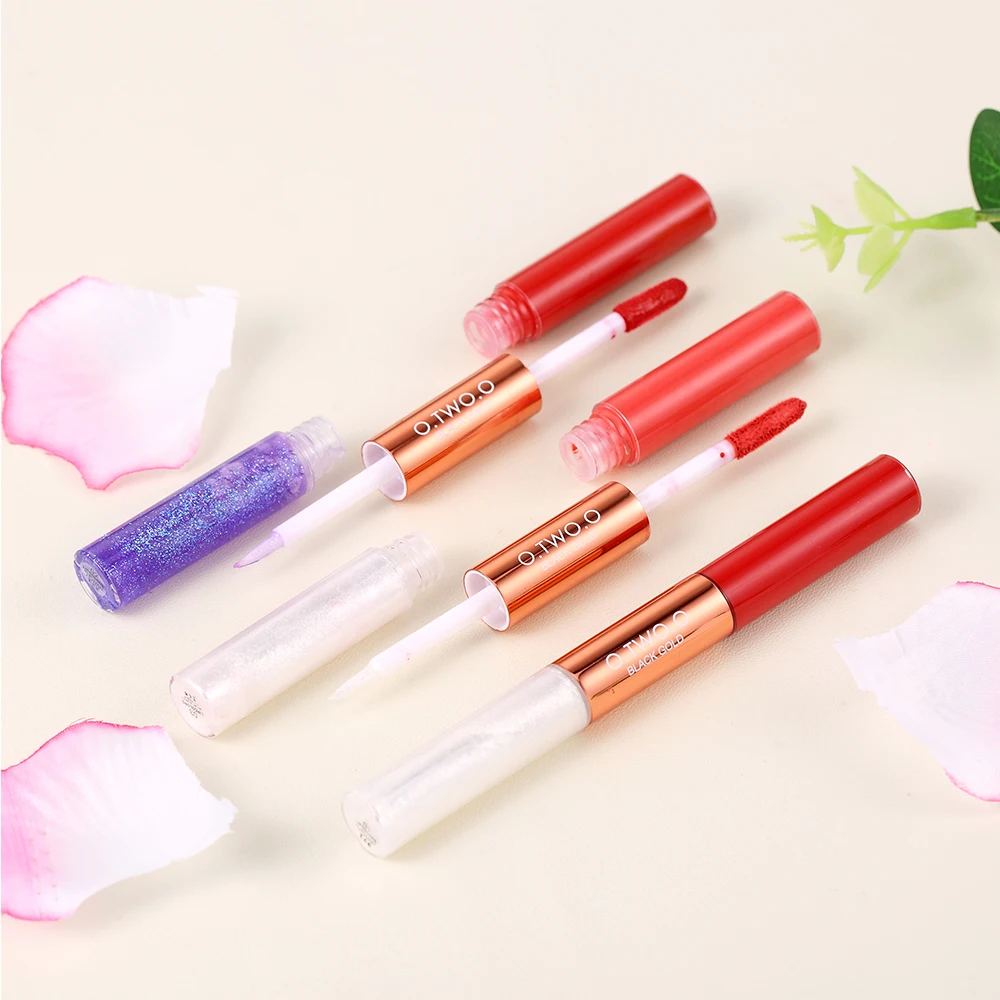 

O.TWO.O Make Up 2 In 1 Matte & Glitter Lip Gloss 6 pcs/lot Long Lasting Waterproof Liquid Lipstick Cosmetics Set for Wholesale