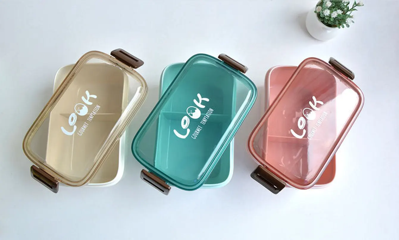 Простой Прозрачный Ланч бокс с подогревом пищевой контейнер для микроволновой