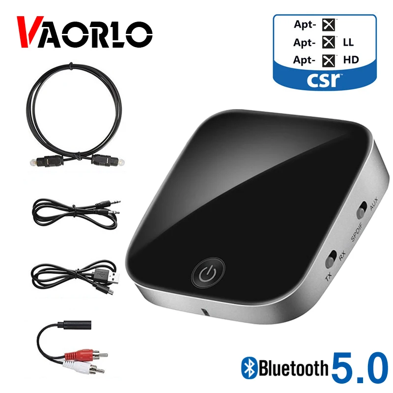 

VAORLO APTX адаптер с низкой задержкой беспроводной Bluetooth 5,0 приемник передатчик 2 в 1 с 3,5 AUX HD стерео музыкальный адаптер для ТВ