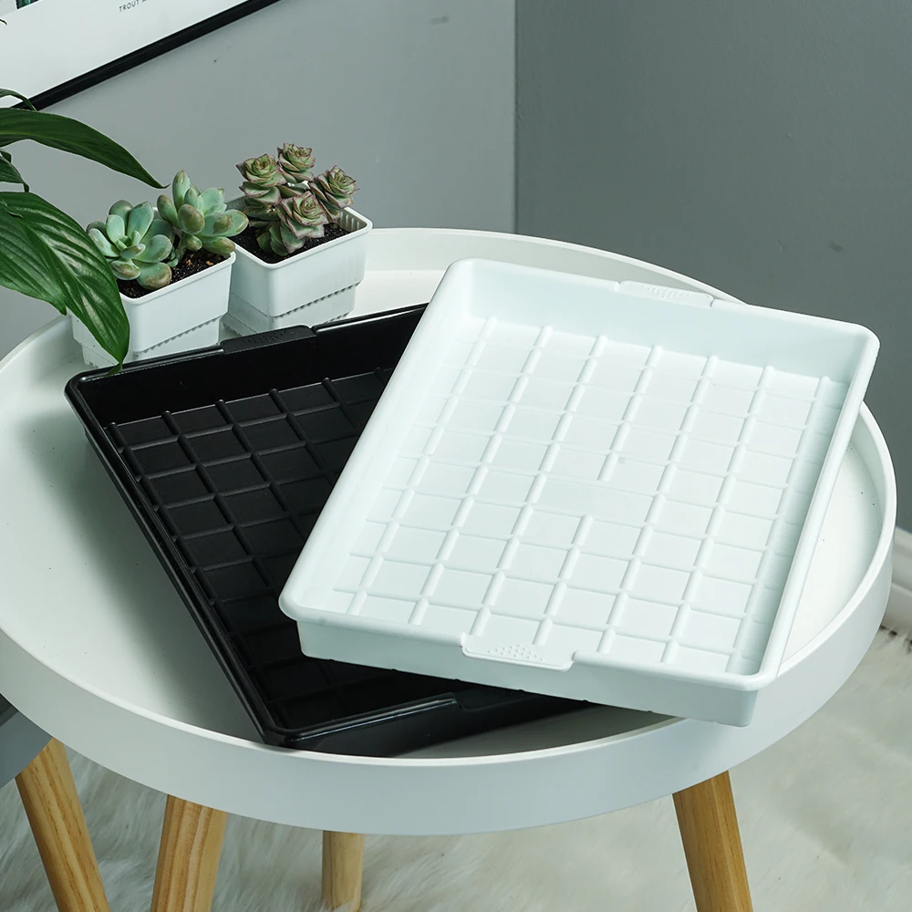 

Wholesale Plant Tray Plastic Saucer Flower Pots Storage Rectangle Tray for Succulent Cactus Collection Home Garden Decoration