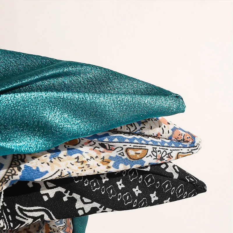 

Printed Tie-dye Pleated Hair Hoop Wide-brim Knotted Satin Bezel New Turban Women Floral Headband Leopard Fashion Hair Hoop