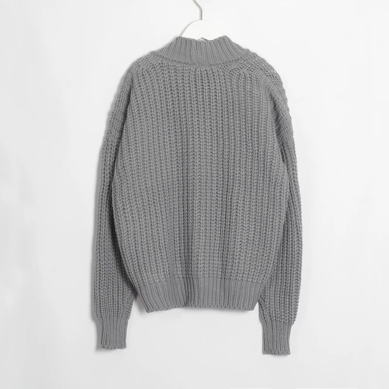 Wixra Knitted Chunky Cardigan Sweater Women Simple Solid Thick Button Clothing Sweater Stylish Tops for Female Autumn Winter