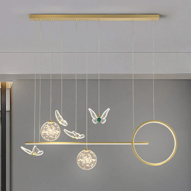 저렴한 현대 알루미늄 LED 펜 던 트 램프 홈 다이닝 룸 바 천장 펜 던 트 조명 Lndoor 조명 골드 블랙 장식 Luminairea