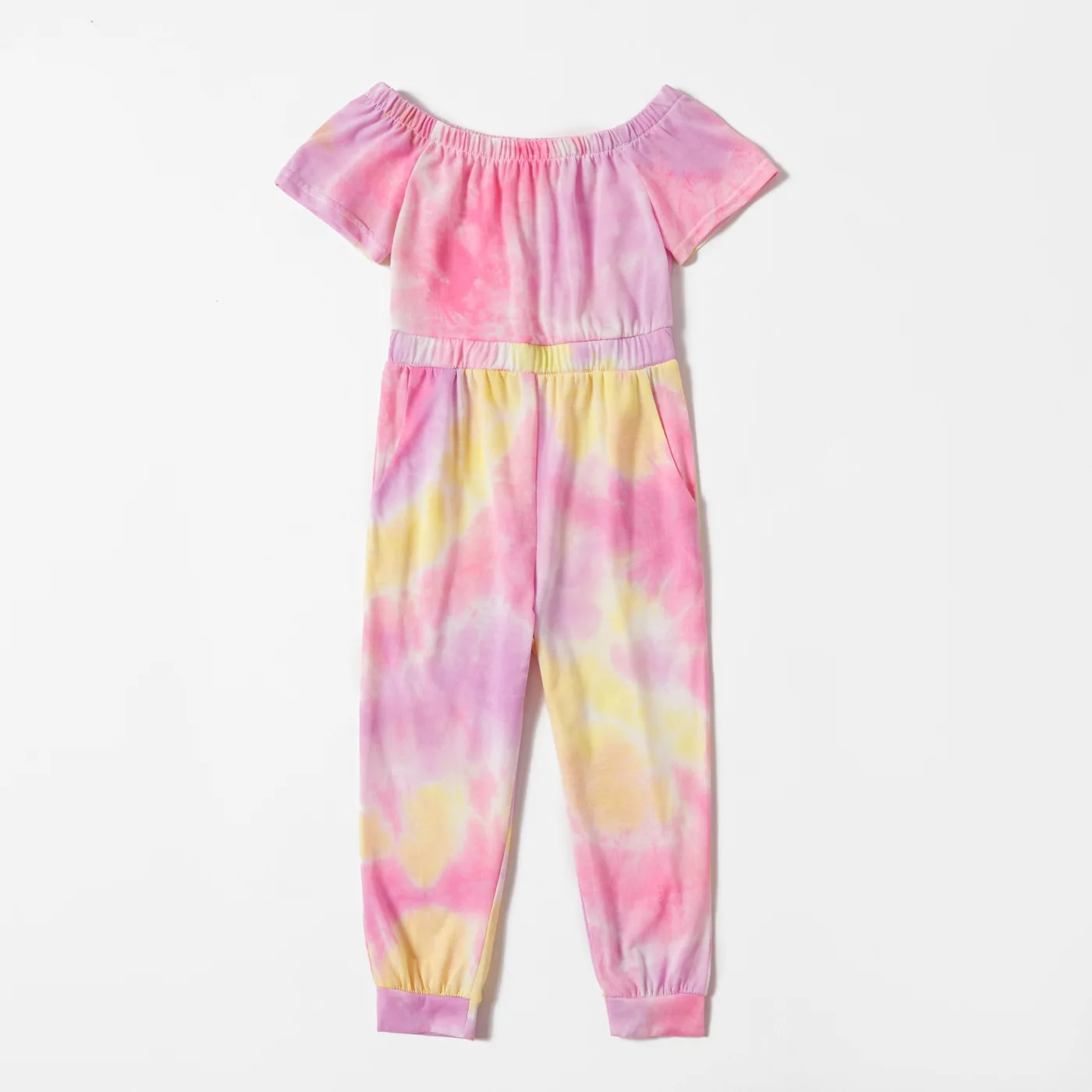 

Kids Baby Girls 1T-6T Off Shoulder Tie-dye Romper Jumpsuit Stylish Romper Jumpsuit for Children Girls