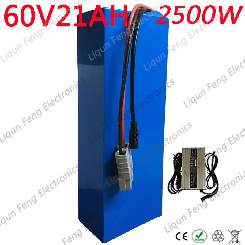 Литий ионный аккумулятор для электровелосипеда 60 В 20 Ач в 1500 Вт 1800 2000 Ач|Батарея
