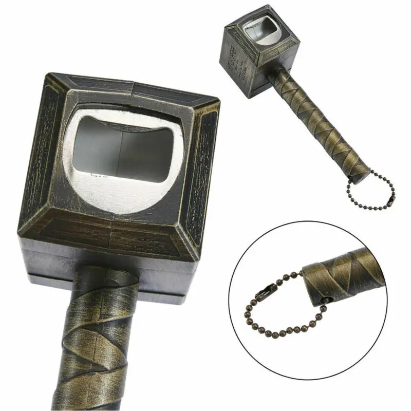 

Wonderlife Silver Beer Bottle Openers Multifunction Hammer Of Thor Shaped Beer Bottle Opener With Long Handle Bottler Opener