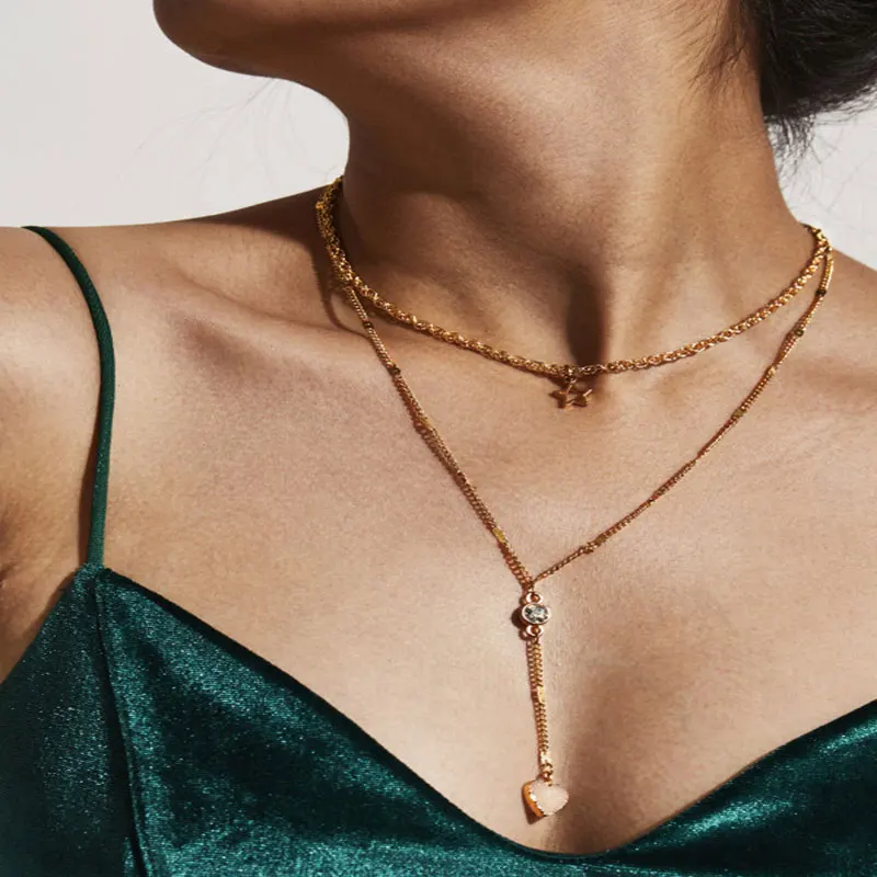 Minimalist Golden Heart Pendant Necklace for Women Models 2019 New Adjustable Luxury Jewelry Gift Party Wedding | Украшения и