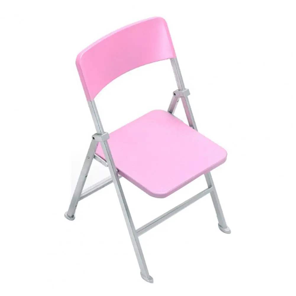 1/6 Dollhouse Mini Cute Colorful Folding Chair Model Toy Decorative Ornament images - 6