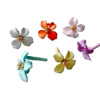 multicolors color plated flower stud earrings accessories eardrop pendant necklace jewelry component diy handmade material 6pcs