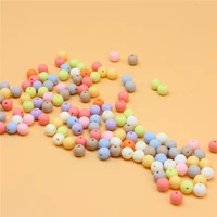 110pcsbag macarone candy color 8mm round plastic acrylic spacer matte bead for diy jewelry making findings