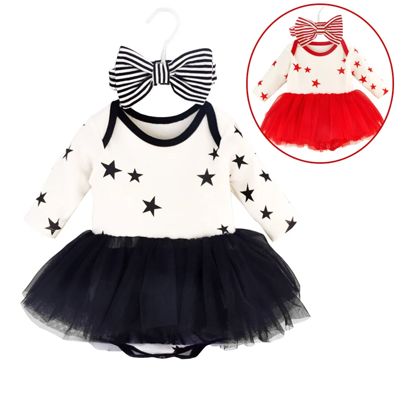 Новое Осеннее Хлопковое платье пачка для маленьких девочек повседневная одежда