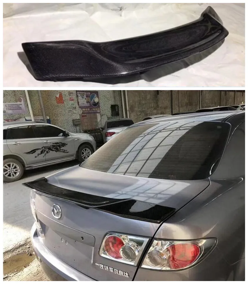 

High quality Carbon Fiber Car Rear Trunk Lip Spoiler Wing Fits For Mazda 6 Mazda 3 Axela Sedan Mazda Mazda 6 Atenza 2003-2019