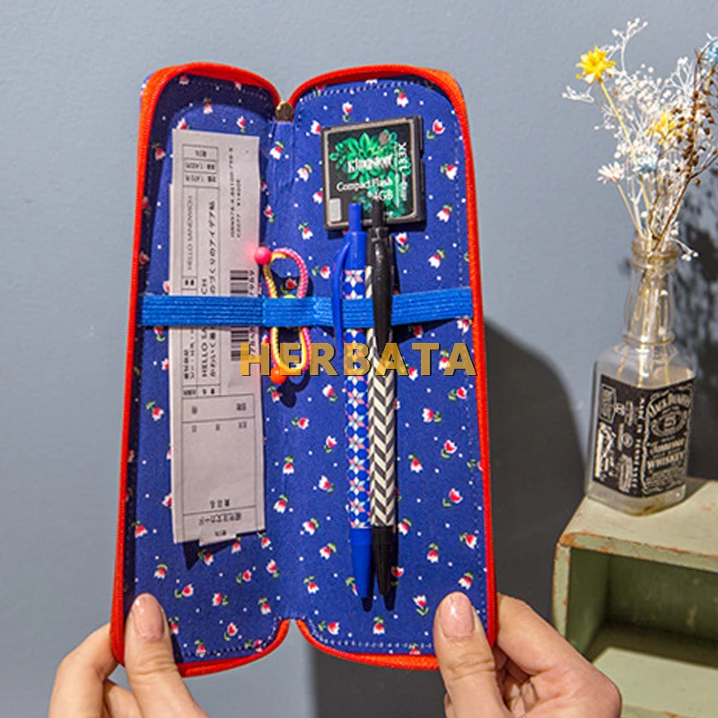 Милая кожаная сумка карандаш с цветочным рисунком маленький холщовый чехол