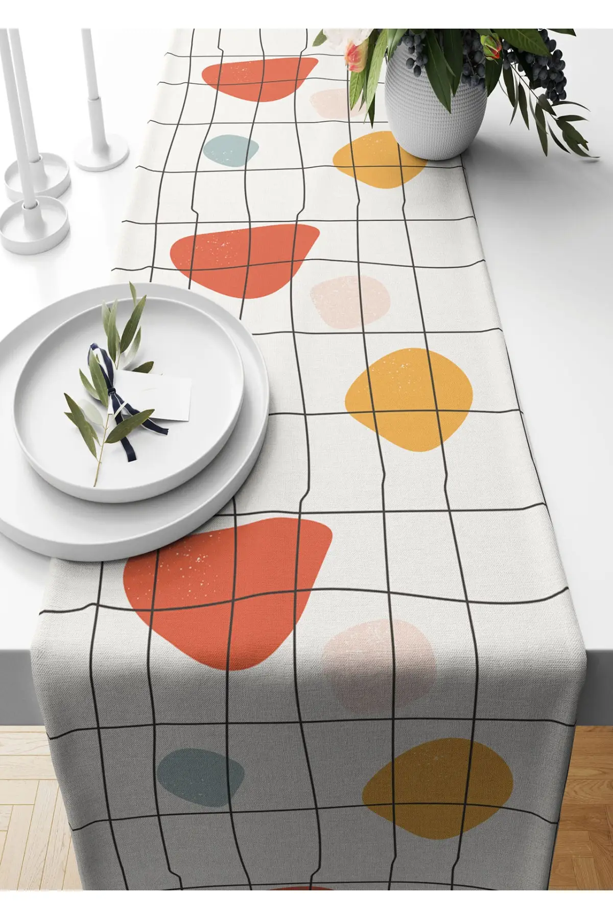 Бегун 40*140 см абстрактная текстура замша тканый Красочный Стильный