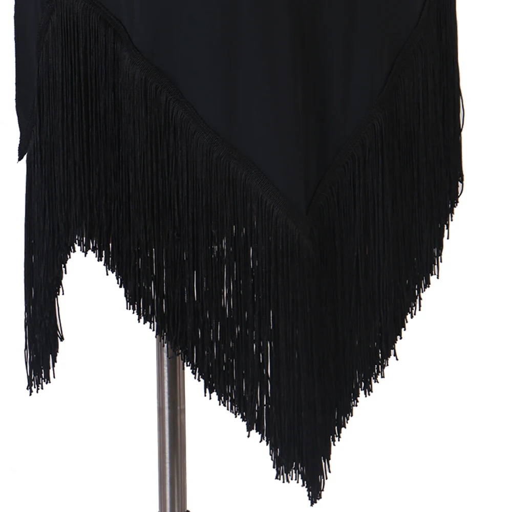 Платье для латинских танцев черное платье соревнований с красным горячим