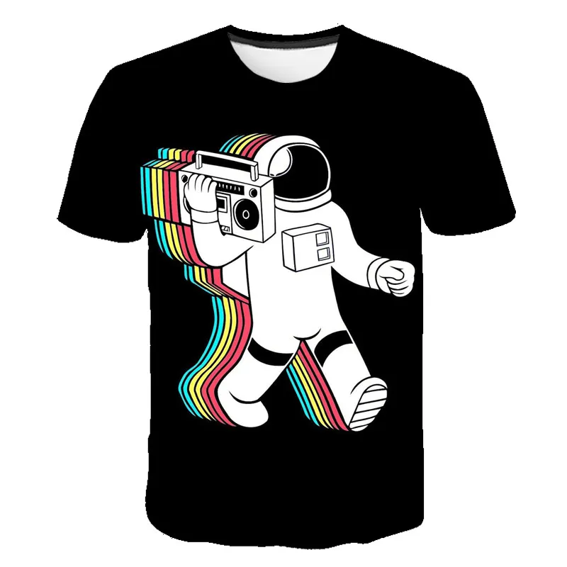 

2021 New Cosmos Planet Space Galaxy Astronaut 3D T-Shirt Children Moon Star Sky Boys Clothes Girls Kids Fashion Tshirt 4-14T
