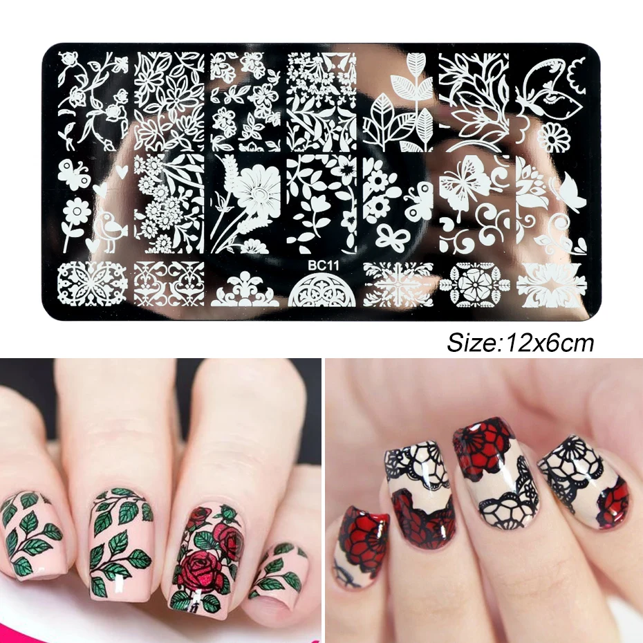 

1 Set Nail Art Stamp Plate Leaf Flower Dreamcatcher Snowflake Geometry Lace Nail Polish Print Jelly Stampe Can Be Reused BC01