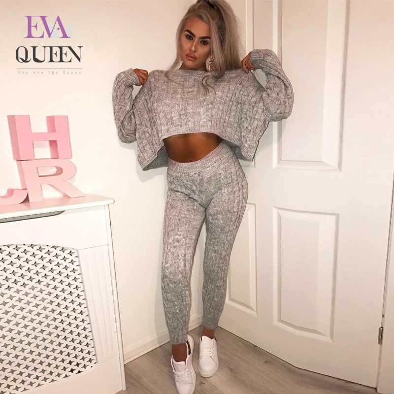 Женский трикотажный сексуальный комплект EvaQueen из 2 предметов женские зимние