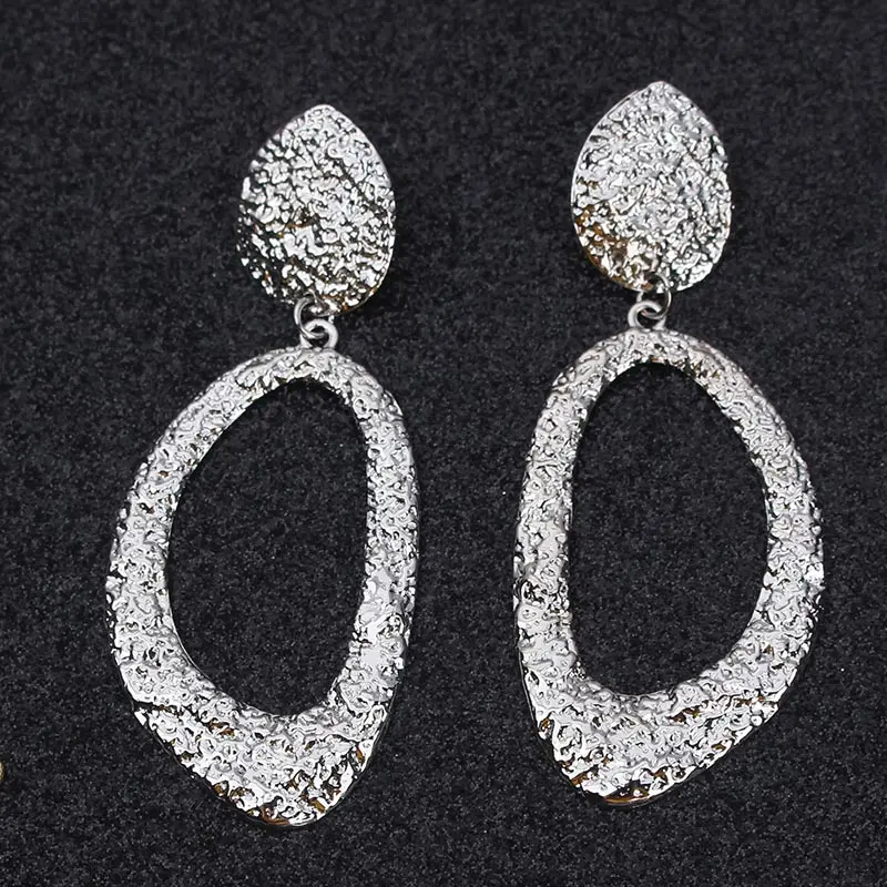 

2021 Vintage Earrings Large Statement Earrings Geometric Gold Metal Drop Earrings for Women Trend Fashion Jewelry Brincos Metal