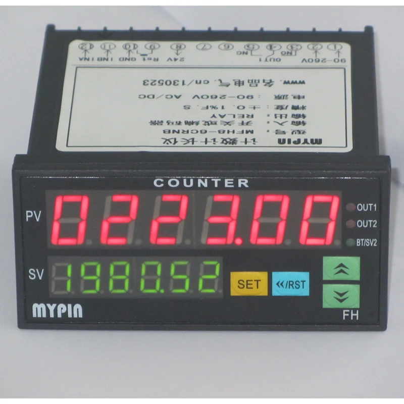 

1PC FH8-6CRNB Intelligent Double Digital Display Counter 6-digit Counting Automatic Cycle Alarm Intelligent Counter