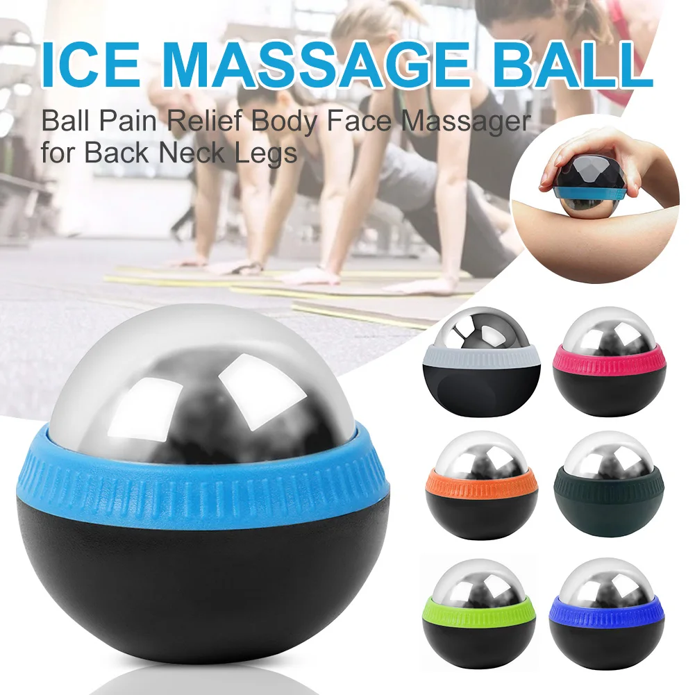 

Ice Cold Massage Roller Balls Stainless Steel Hot Cold Massage Therapy Ball Pain Relief Body Face Massager for Back Neck Legs