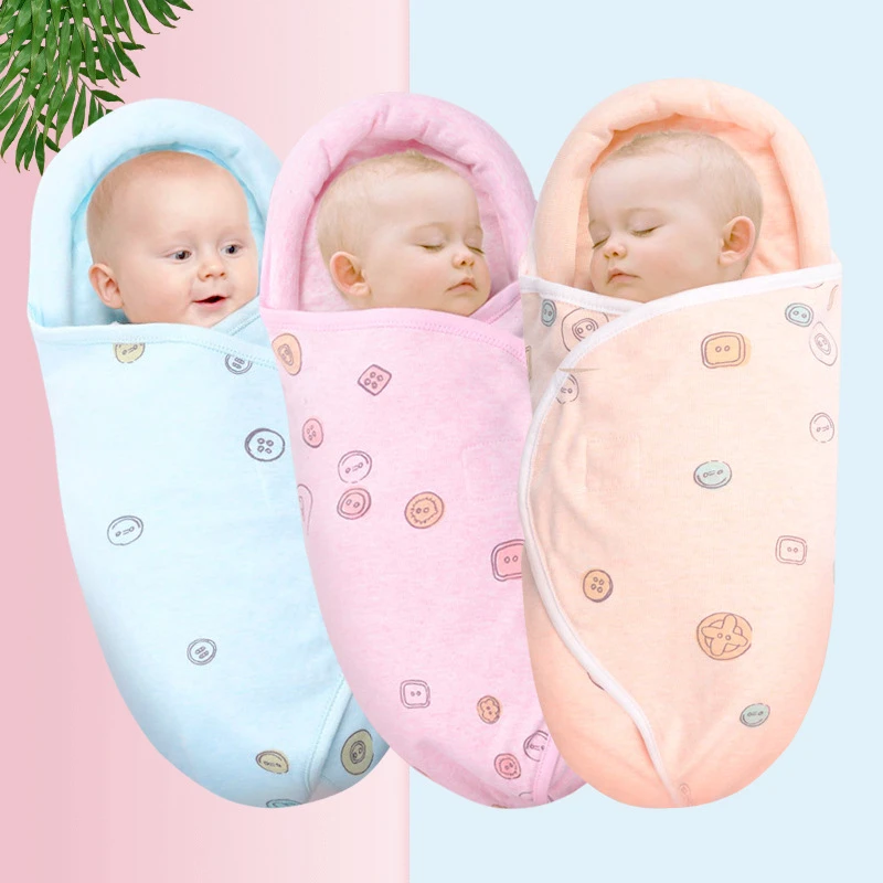 Neck-protection Baby Swaddle Cotton Newborn Babies Anti-shock Sleeping Bag Cartoon Blanket Swaddles Wrap Care Head Pillow | Мать и