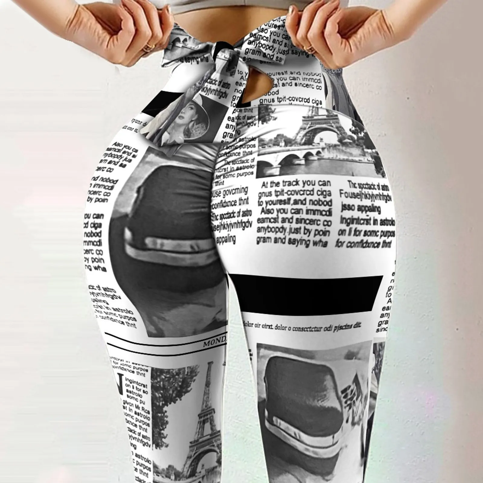 

Sports Leggings Gym High Waist Push Up Yoga Pants Sexy Waist Bowknot Design Running Trousers Tight Sports Pants Jeggings