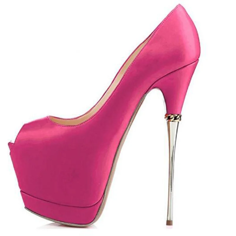 Оригинальные женские туфли лодочки модные с открытым носком на металлической