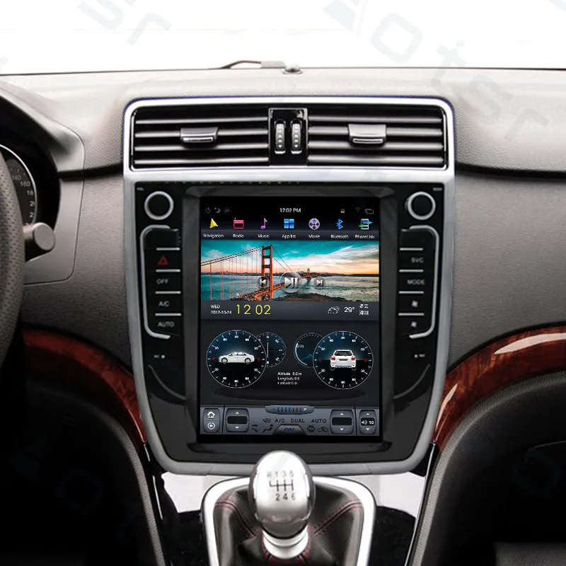 Автомобильный DVD плеер Aotsr Tesla с вертикальным экраном 10 4 дюйма Android 8 1 GPS навигацией