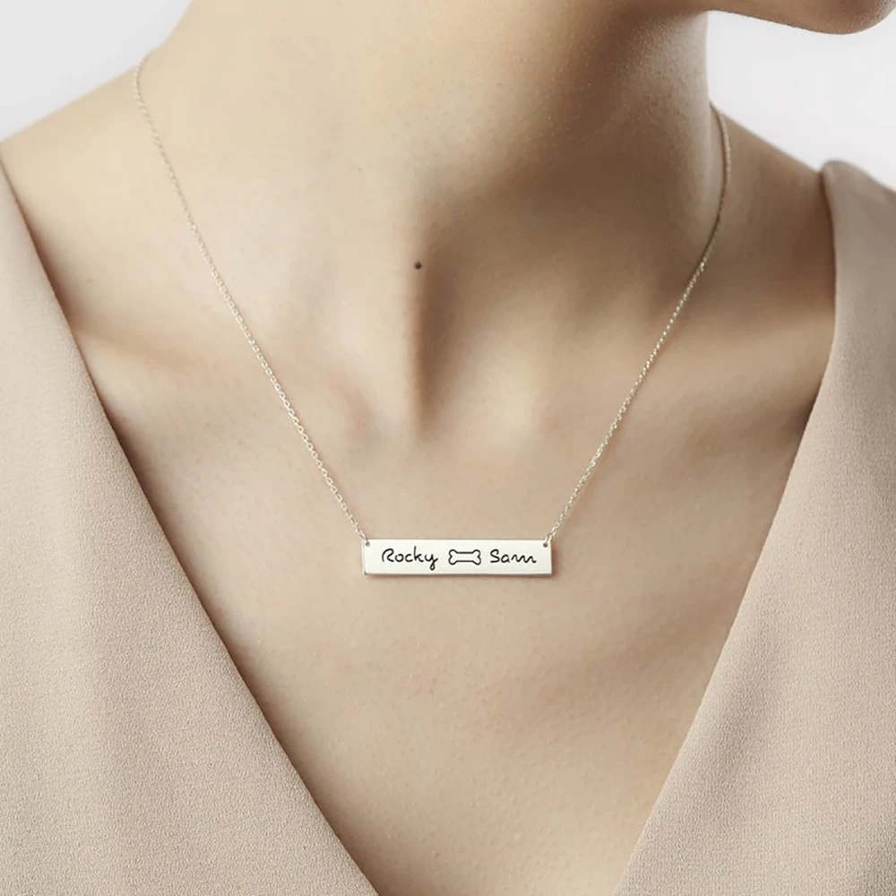 FYW пользовательские милые кости имя Цепочки и ожерелья персонализированные шест