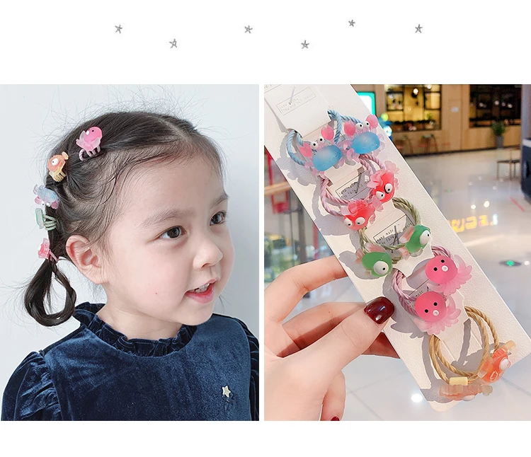 New Cute Crown Star Quicksand Scrunchies Children Girls Kids Elastic Hair Rubber Band Accessories Tie Hair Ring Rope Holder