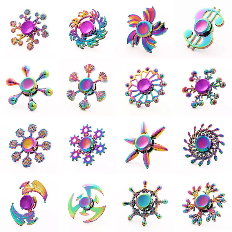 

Hand Spinner EDC Fidget Spinner Metal Rainbow Spiner Anti-Anxiety Toy for Spinners Focus Relieves Stress ADHD Finger Spinner