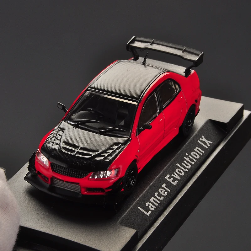 Тайм Модель 1/64 EVO Lancer Evolution IX Широкое тело Производительность Гоночная модель машинки из литого металла 1:64 Спортивный автомобиль GT с кейсом.