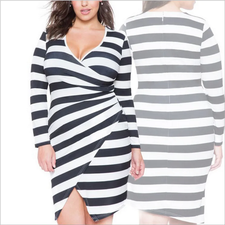 

Популярное Новое пикантное платье в европейском и американском стиле с V-образным вырезом и длинным рукавом, асимметричное платье большого ...