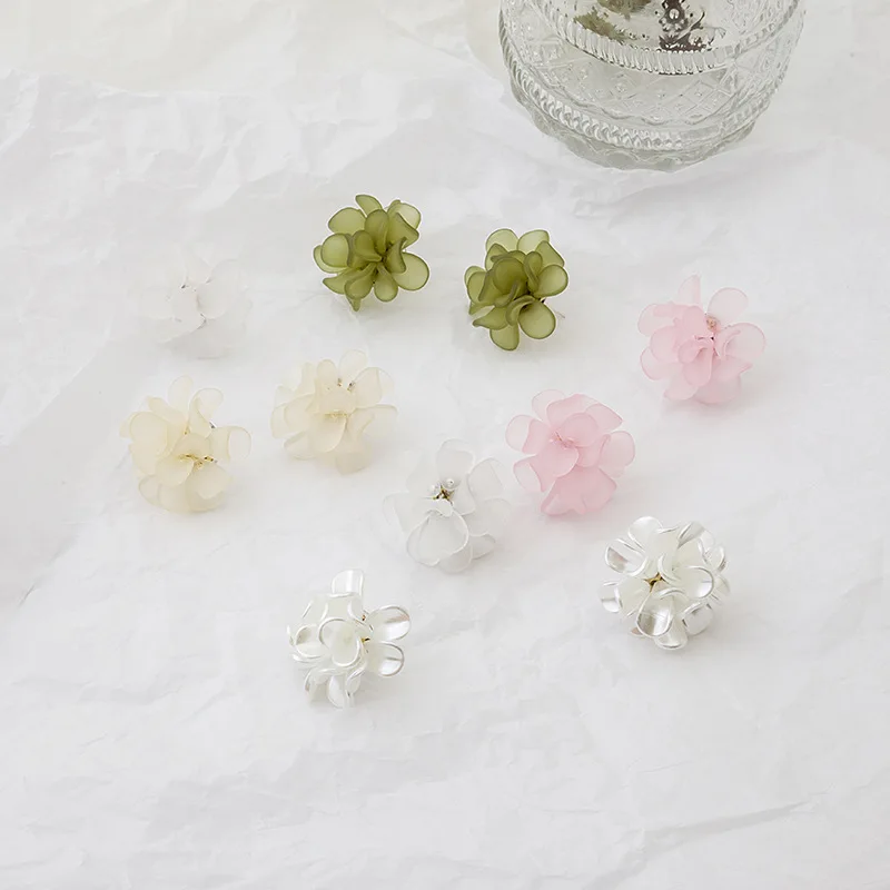 Милые серьги гвоздики в Корейском стиле карамельных цветов из смолы для женщин и