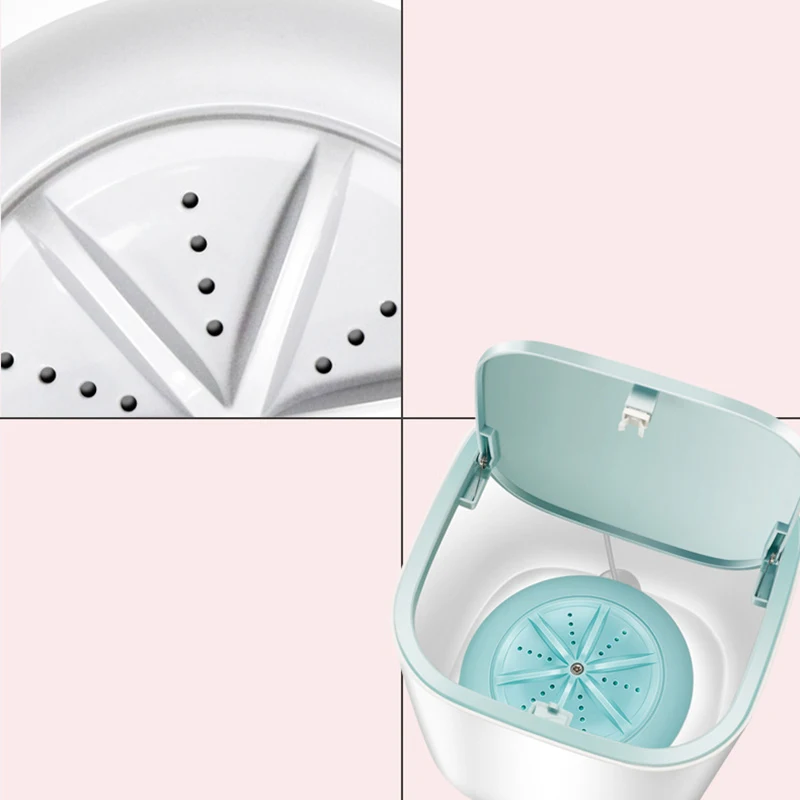 

Washing Machine Ultrasonic Turbo Automatic Electric Clean Washing Tool for Travel Dormitories USB Washer