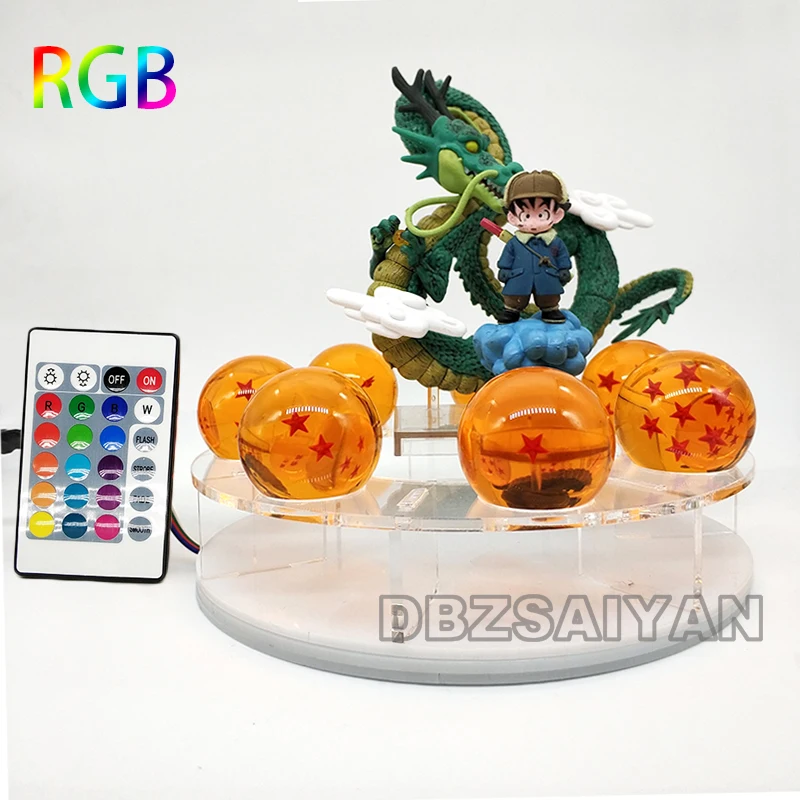 15 см Dragon Ball Shenron figulas прикроватная лампа Dragon Ball Z рисунок ночной Светильник Shenlong+ 7 шт 3,5 см шарики+ акриловая полка DBZ