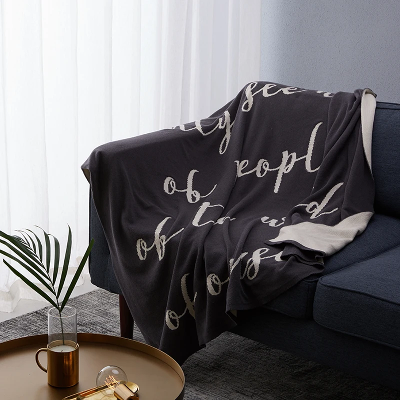 Одеяло в скандинавском стиле простой чехол для дивана одеяло трикотажное