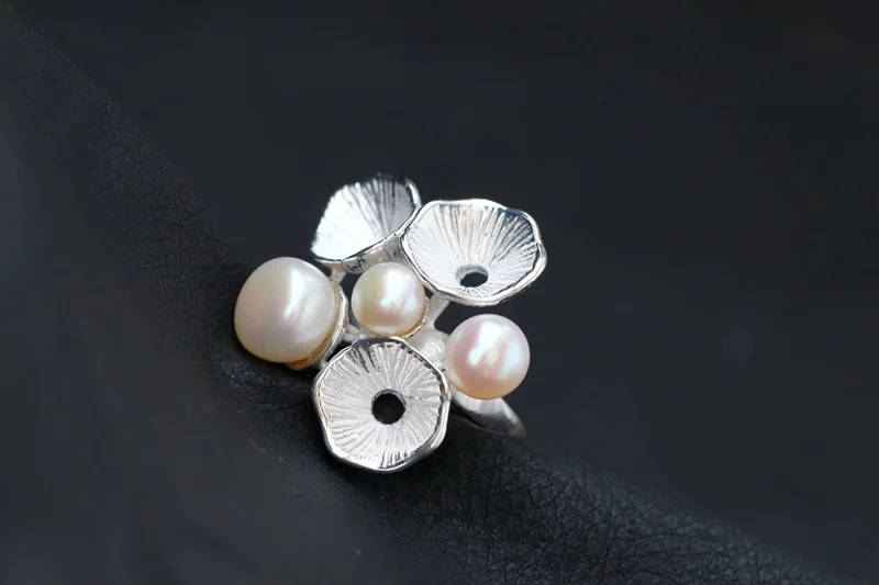 100% Серебро 925 пробы оригинальный дизайн огромное кольцо с пресноводным жемчугом |