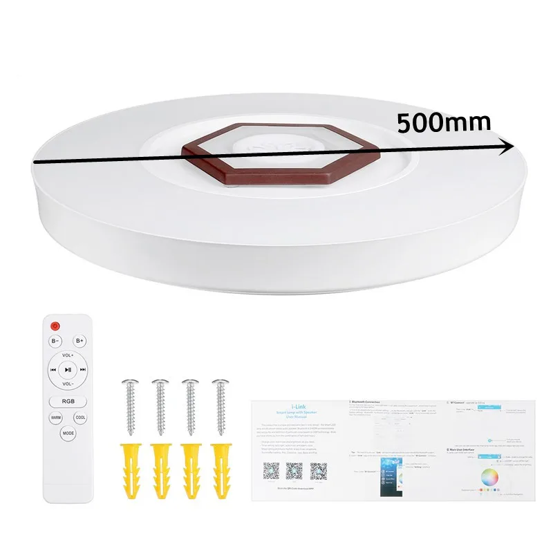 

Unique 300W RGB Dimmable Music Ceiling Lamp Remote&APP control Ceiling Lights AC220V for Home Bluetooth Speaker Lighting Fixture