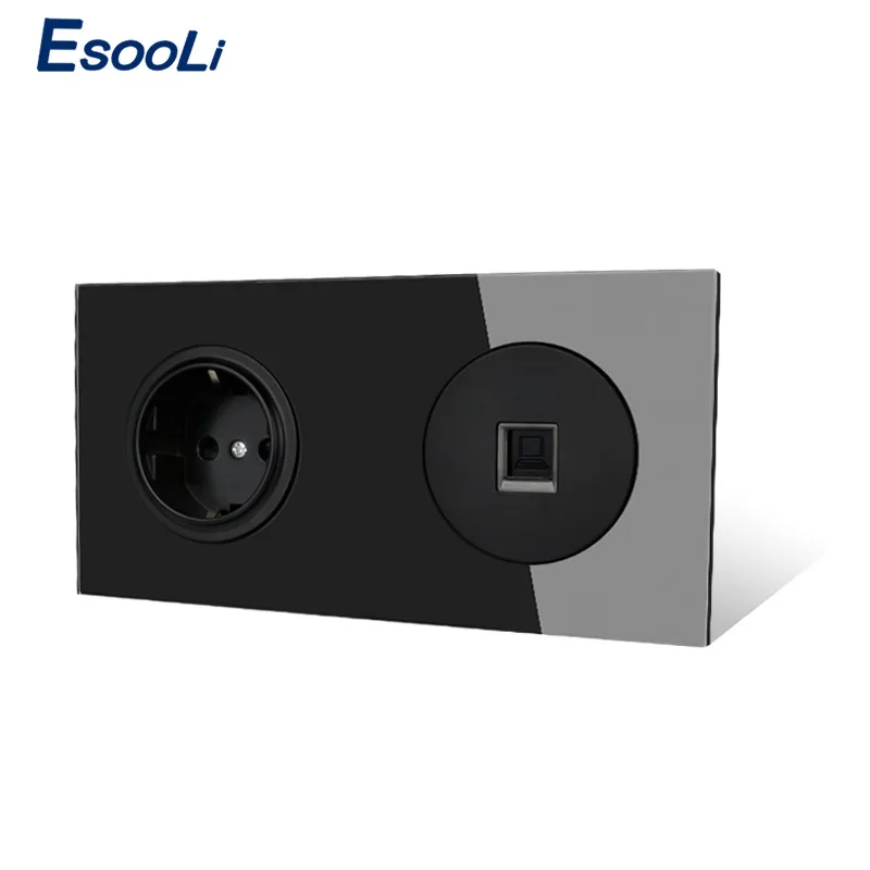 Панель Стеновая прозрачная из закаленного стекла Esooli панельная черная