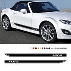 2 шт. стайлинга автомобилей боковой двери юбка наклейка для боди-арта длинные полосы виниловая пленка наклейки для Mazda MX-5 3 авто тюнинг автомобиля аксессуары