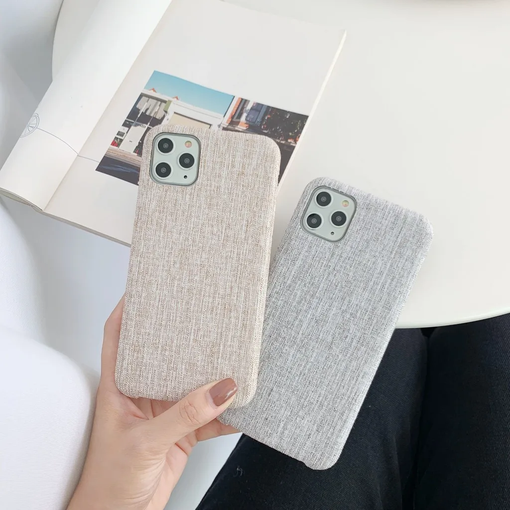 

Linen Cloth Phone Case for iPhone 12 11 Pro Max 12 Mini Xs Max Xr X 8 7 6 6S Plus Hot Ins Simple Stylish Shockproof Phone Cover